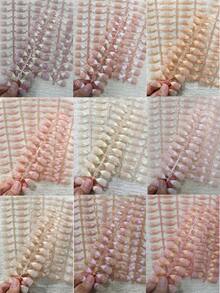 216 pezzi Unghie finte adesive nude francesi a forma di mandorla corta, unghie artificiali in acrilico lucido riutilizzabili, adatte per il pendolarismo quotidiano e la manicure naturale di tutti i giorni, forniture per manicure fai-da-te da salone per donne - Multicolore - Visualizzare 6
