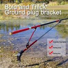 1pc Dual-Purpose Ground Spike/Rod Holder Fishing Rod Support Stand, Adjustable Aluminum Alloy Fishing Rod Holder, Outdoor Fishing Gear Accessory (Multiple Colors Available, Extends To 165cm) - Multicolor - View 3
