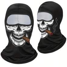 1pc Summer Thin Outdoor Funny Face Sun Protection Head Cover Hat, Sweat-Absorbent Breathable Cycling Face Mask Ice Silk Sunshade Multi-Purpose Neck Gaiter, Suitable For Spring/Summer, Essential For Cycling, Outdoor Running - Multicolor - View 1