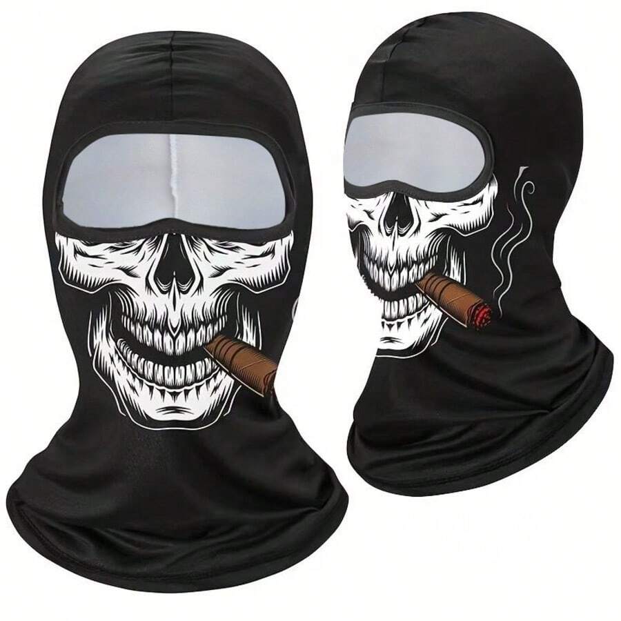 1pc Summer Thin Outdoor Funny Face Sun Protection Head Cover Hat, Sweat-Absorbent Breathable Cycling Face Mask Ice Silk Sunshade Multi-Purpose Neck Gaiter, Suitable For Spring/Summer, Essential For Cycling, Outdoor Running - Multicolor - View 1