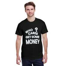 Sassy   Money   Quote Black T   Shirt,Casual Print,Comfortable And Versatile,Letter Pattern Pure Cotton Printed T Shirt - 款式 - 查看 2