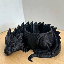1pc Black Gothic Dragon Shaped Planter, 3D Printed Succulent Pot, Multi-Functional Desktop Storage Decor - Multicolor - View 5
