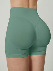 High Waist Slimming Shorts, Hidden Lift Skinny Shorts, Curve Cycling Shorts, Women's Boyshort Panties, Waist Shaping, Curve Plus Size, Black Shorts, Sports Shorts, Tight Shorts, Women's Fitness Shorts - Dark Green - View 10