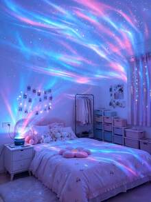 RGB Aurora Sky/Water Ripple Projection Light, USB Powered, Creates A Dreamy Aurora And Starry Sky Visual Effect, Perfect For Kids' Rooms, Bedrooms, Living Rooms, Cafes, And Other Indoor Ambiance Decoration. - Colored Light - View 5