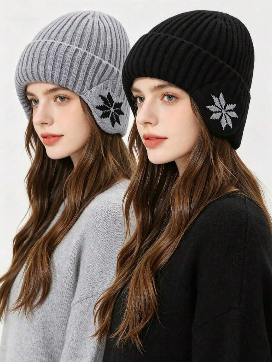 1pc Unisex Winter Warm Knitted Fleece Hat, Windproof Warm Outdoor Sports Hat, Solid Color, Suitable For Cold Weather; Casual, Elegant, Vintage Style, Suitable For Travel, Work, Daily Wear, Halloween, Autumn/Winter - A - View 1