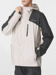 Columbia Men's Outdoor Waterproof Hard Shell Casual Sports Hiking Climbing Windproof Jacket - Black/Beige - View 2