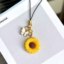1pc Sunflower Phone Charm Pendant, Creative Small Accessory, Suitable As Gift - Multicolor - View 5