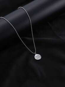 Heart Eye Face Round Bead Necklace, Cute & Fun Pendant Versatile Collarbone Chain, Ins Popular All-Match Accessory, Fresh & Minimalist Style Suitable For Daily Commute, Casual Date, Unisex, Best Friends, Couples, Delicate & Exquisite, Looks Great Worn Alone Or Layered, Perfect For Gifting Or Self-Use With Full Atmosphere - Face Pendant Necklace - View 2