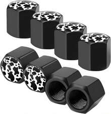 4 PCS Tire Stem Caps, Cute Cow Print Airtight Dust Proof Tire Covers, Corrosion Resistant Aluminum Wheel Stem Caps, Trucks, SUVs (Cow Print) - Cow Print - View 7