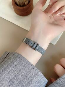 1件復古風可調式錶帶石英女錶 橢圓錶盤 羅馬數字刻度 精巧設計 適合日常配戴 - 灰色 - 查看 5