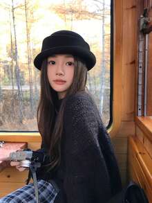 Y6Y 2026 New Black Pullover Sweater Women Early Autumn Loose Lazy High-End Thick Inner Layer Outerwear Top - Black - View 4