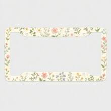 2D Flat, 1pc Small Floral Pastoral Fresh And Natural Style American Standard License Plate Frame, Suitable For Spring Outings And Camping Scenes, Car Decoration, Personalized Protective Frame, Suitable For Sedans And SUVs, Universal Style - 16*31 - View 7