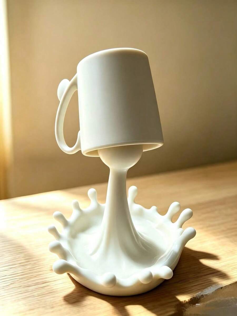 熱情水花杯架 3D 列印杯架 潑水造型杯架 桌面配件 - 查看 1