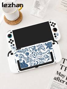 Ốp bảo vệ máy chơi game Switch họa tiết cá đại dương màu xanh, phụ kiện vỏ bảo vệ cho Switch2 (2025), tương thích với Switch2 (2025)/Switch OLED, túi đựng máy chơi game, quà tặng tuyệt vời cho người chơi Switch - Nhiều màu - Xem 1