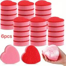 15PCS/6PCS/2PCS/1pc Heart-Shaped Sponge Scrubber For Kitchen Cleaning, Dishwashing, Cup Washing, Pot Scrubbing, Cleaning Sponge, Bathroom Cleaning Sponge, Beautiful Gift For Elders On Holidays - A - View 8