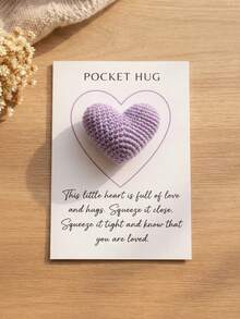 Customized Text Pocket Embrace Card, Crochet Heart-Shaped Pattern, Personalized Small Pocket Embrace Gift, Hand-Woven Heart-Shaped Commemorative Card, A Gift To Encourage And Comfort Friends. - Multicolor - View 13