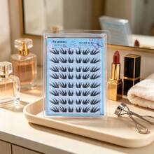 60 Clusters New Japanese Style False Eyelashes, Soft And Natural, Suitable For Beginners Single Cluster Application, Fine Segmented Lightweight, Suitable For Daily Commute Wear, Pointed Tip Style - 查看 7