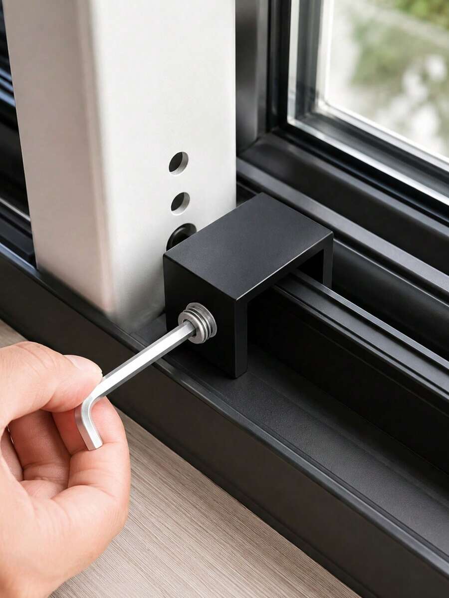 1Set Invisible Window Lock No Drill Sliding Door Stopper Hidden Window Lock Anti Opening Fixer For Sliding Screen Door And Window Restrictor - Multicolor - View 1