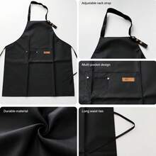 1pc Pocket Kitchen Apron, Neutral Multi-Pocket Cooking Apron, Adjustable, Polyester Material, Suitable For Men And Women Bakers And Chefs, Applicable For Cooking, Baking, Gardening, Coffee Shop, Kitchen, Bathroom, Home, Women's Apron - Multicolor - View 3