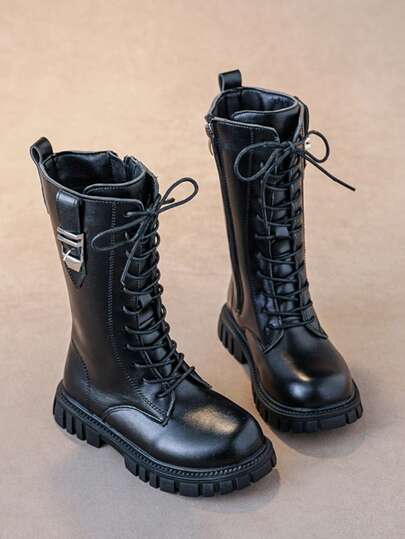 Thick Sole Knee-High Boots For Girls, Casual Fashion Tall Boots, Suitable For Daily Wear And Outings