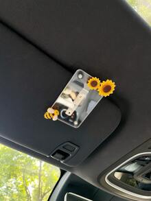 1PC Little Bee Sunflower Acrylic High Definition Car Sun Visor Photo Storage Holder Display Stand - Multicolor - View 6