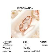 1pc Fashion Romantic Infinity Symbol Heart Shaped Women's Ring, Valentine's Day Gift, Suitable For Date And Confession - Rose Gold - View 9