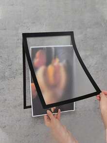1pc A4 Size Magnetic Self-Adhesive Photo Frame, Portable Wall-Mounted Plastic Photo Frame And Document Display Frame, Suitable For Photos, Magnetic Whiteboard, Minimalist Decor, Magnetic Photo Frame And Folder, No Screws/Installation Required - Multiple Styles - View 6