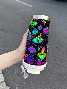 1個/5個 500ml 霓虹蘑菇車用馬克杯 不鏽鋼可靠保溫保冷 翻蓋式杯蓋附咖啡掛繩 適合辦公室、公路旅行與學習 節日生日時尚禮物 - 多色-蘑菇 - 查看 7