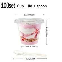 50/40/30/20/10pcs Reusable Ice Cream Cups Chocolate Milk Cups Dessert Cups For Pudding, Dinner Dessert, Home Kitchen, Office, Wedding, Party, Birthday, Picnic, Dessert Table, Baking, Graduation Gift, Kitchen Gadget, Candy, Coffee Beans, Fruit, Gift, Kitchen Baking Essential - Transparent - View 13