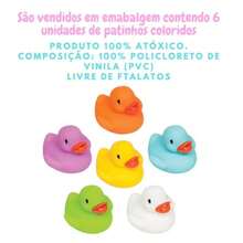 Kit 6 PATINHOS COLORIDOS - Brinquedo de banho BEBÊ BABY patos de borracha - Multicolorido - Visão 3