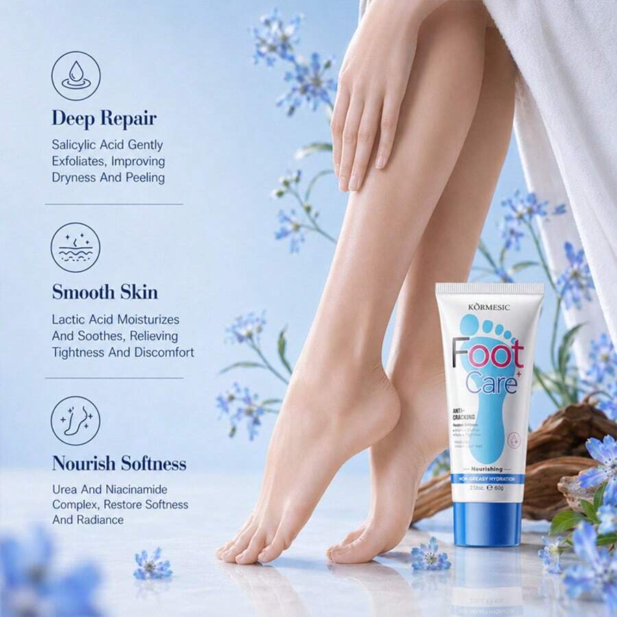 KORMESIC Krim Kaki Pelembap Bergizi Anti-Pecah-pecah Melembutkan Kapalan Memperbaiki Kulit Kaki Kasar Kemasan Tube Menyegarkan Tidak Berminyak Gaya Minimalis Salep Perawatan Kaki Musim Gugur/Dingin - Krim anti-kaki pecah-pecah - View 1