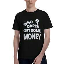 Sassy   Money   Quote Black T   Shirt,Casual Print,Comfortable And Versatile,Letter Pattern Pure Cotton Printed T Shirt - 款式 - 查看 3