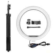 12/14Inch Ring Light With Extendable Tripod Stand, LED Circle Lights With Phone Holder For Live Stream/Makeup/Video, Compatible With All Phones - 3-color Ring Light - View 6