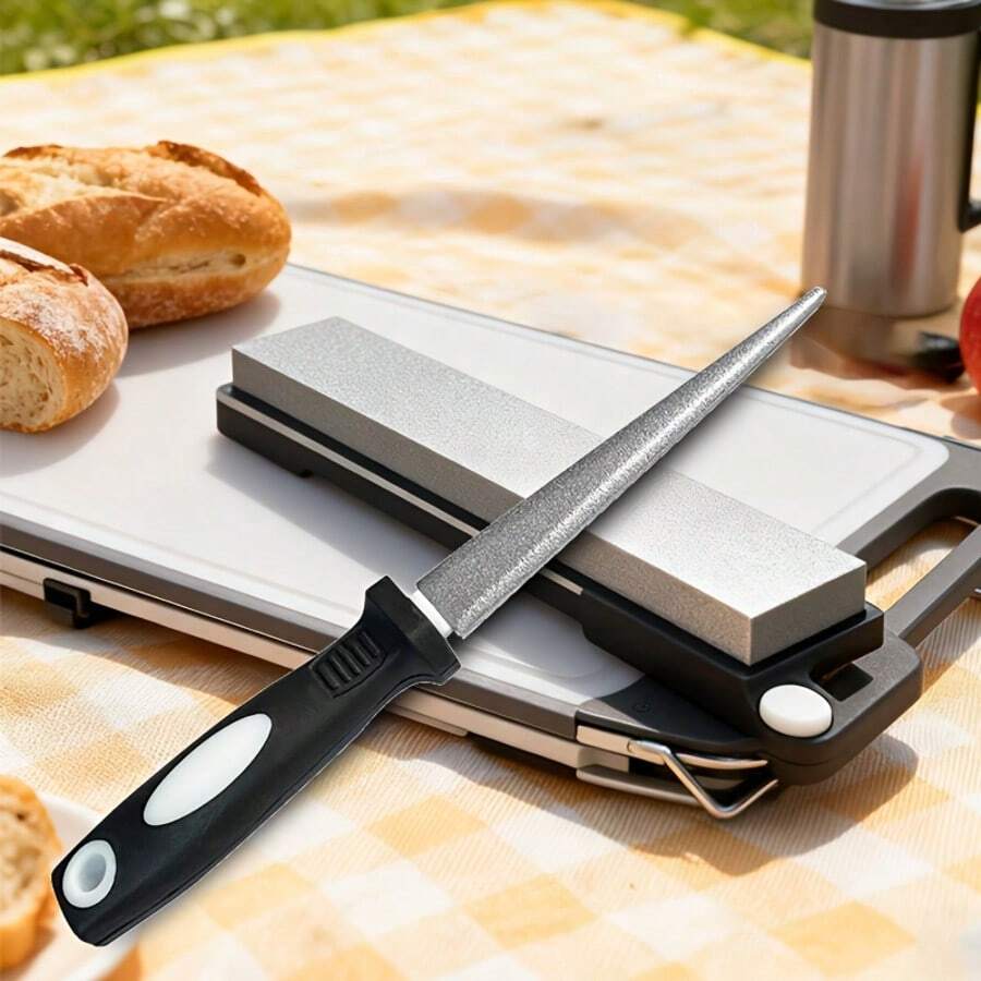 Professional Diamond Sharpening Stone - Double-Sided Flat, Suitable For Scissors, Garden Tools And Knives - Durable Metal Body, Ergonomic Handle, Non-Scratch Fast Sharpening Design, Sharpener | Sturdy Construction, Sharpener - Multiple Specifications - View 1