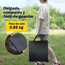 Mesa Plegable Redonda KIUO para Camping, Picnic o Viajes con Altura Ajustable - Negro - Ver 9