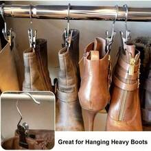 Stainless Steel Multi-Functional Clothespin Hooks (1/5/10/20 Pieces/Pack) Are Sturdy And Durable, Suitable For Storing Clothes, Hats And Boots; The Dip-Coating Process Makes Them Non-Slip And Leaves No Marks. - View 6
