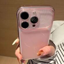 Phone Case - Large Window Lens, Compatible With Apple 17 Pro 17 Pro Max, Matte Transparent Phone Case, Compatible With Apple 17 16 15 14 13 12 11 PRO PROMAX PLUS AIR, Back To School, Suitable For All Seasons, Gift For Friends, Relatives, Colleagues, Subordinates - Pink - View 1