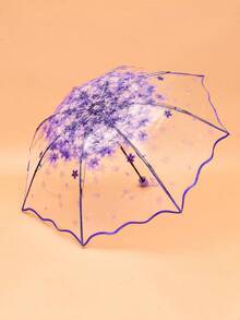 Cherry Blossom Manual Folding Umbrella, Portable 8-Rib Thickened High Transparency Folding Umbrella, Suitable For Outdoor Travel And Photography Props, 1pc - Cherry Blossom Transparent Umbrella - View 10
