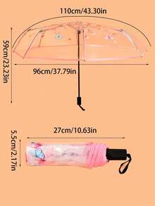 1件 PVC 8骨櫻花蝴蝶數位印花手動透明傘 - 蝴蝶印花傘 - 查看 2
