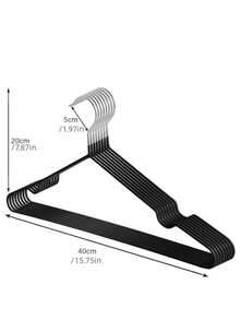 20 cái móc treo quần áo phủ nhựa chống trượt cho người lớn, giá treo phơi đồ dùng cho gia đình và ký túc xá - màu đen - Xem 2