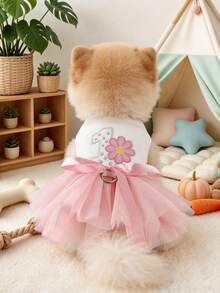 1PC 2026 New Pet Clothes Small Dog Puppy Cat Cute Pet Holiday Atmosphere Multi-Layer Mesh Birthday Tutu Dress - Daisy - Multicolor - View 2