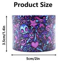 Colorful Skull Graffiti Manual Grinder - 50mm High Efficiency Herb Grinder, Vanilla Crusher, Suitable For Daily Use, With Pollen Collector, Best Gift Choice - View 2