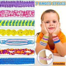 2-In-1 DIY Friendship Bracelet Making Kit, Includes 10 Pre-Cut Yarn Strings And 10 Braiding Cords, Can Be Edited Into Two Different Types Of Ropes, Suitable For Girls Aged 6-14 As Birthday Gift - Multicolor - View 7