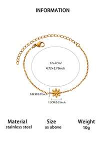 1PC Minimalist Daisy Flower Bracelets For Women Gold Plated Stainless Steel Daisy Flower Chain Bracelet Wrist Floral Jewelry Gift - Multicolor - View 11