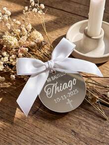 Personalized Baptism Gift Tags, Customized Gold Acrylic Cross Baptism Party Favor Tags, Baby Baptism Party Decoration, Gift Box Labels, Keepsake Charms - Multicolor - View 4