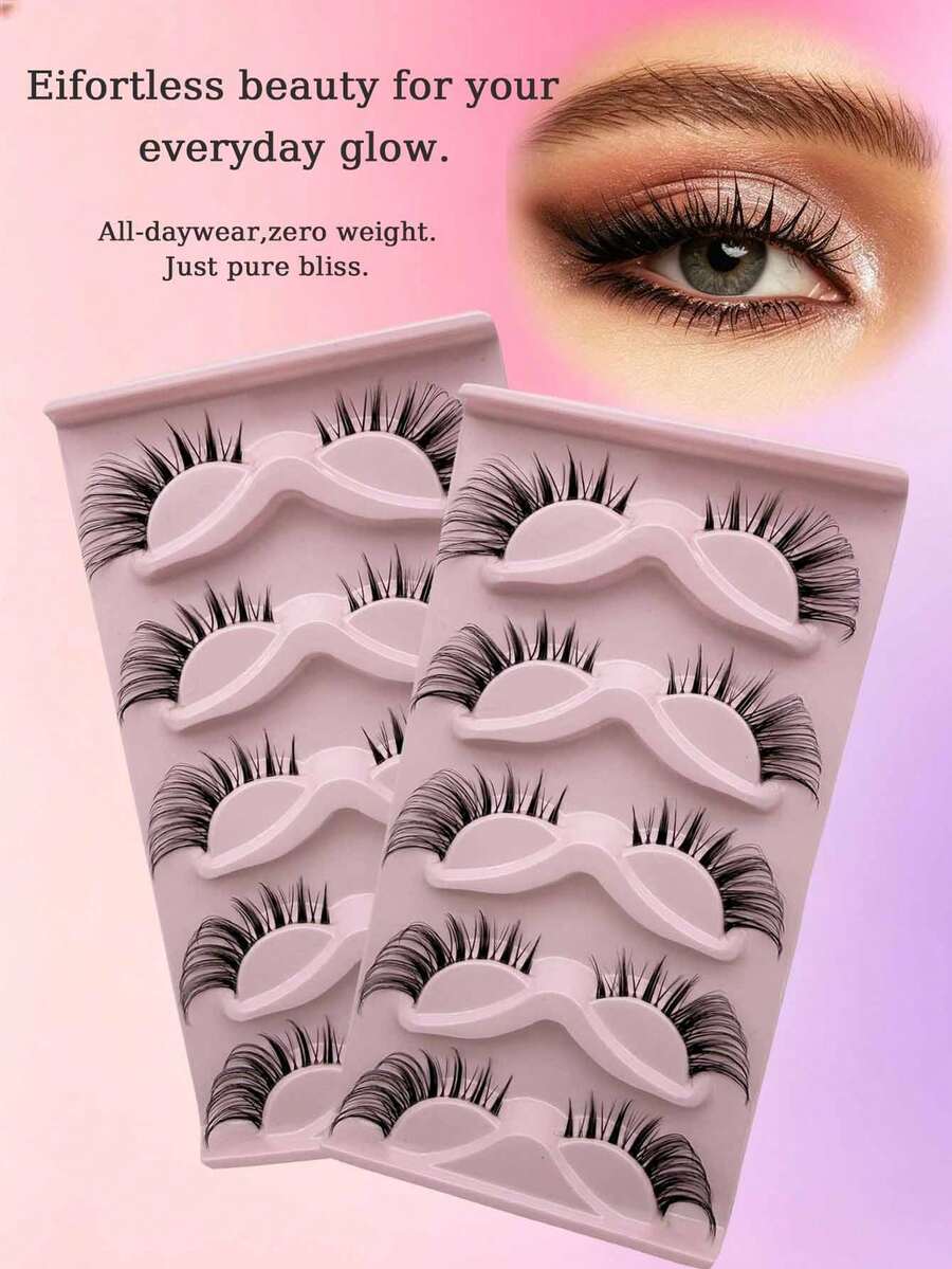 Natural Volume Cluster Lash Extensions Thin Band Individual Lashes Soft Lightweight DIY Eye Makeup Lashes - View 1