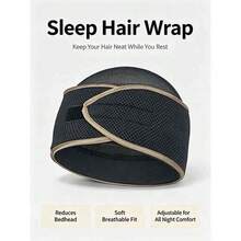 Breathable Mesh Adjustable Sleep Hair Bonnet, Anti-Frizz Hair Cap For Sleeping, Hair Bundle Head Cover - Black - View 6