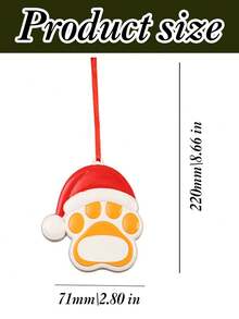 1pc Personalized Pet Paw Print Ornament, Custom Text Ornament, Paw Print Holiday Decoration, Exclusive Christmas Dog Ornament, Personalized Dog Decoration, Custom Dog Pendant, Pet Keepsake, Christmas Tree Hanging Decoration - Multicolor - View 2