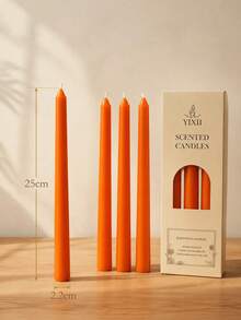 25cm Orange Gift Box Scented Candle Set, Soy Wax Made, Smokeless Fragrance Candle, 4 Hours Burn Time, Autumn, Halloween Home Decor Candle, Essential Atmosphere Candle, Suitable For Gifting To Friends, - Orange Cone Long Pole - View 5