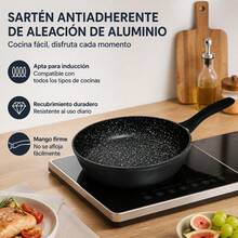 Deep 30cm Frying Pan Aluminum Alloy With Stone-Style Non-Stick Coating, Ergonomic Handle, Suitable For Induction And All Stovetops - 查看 3